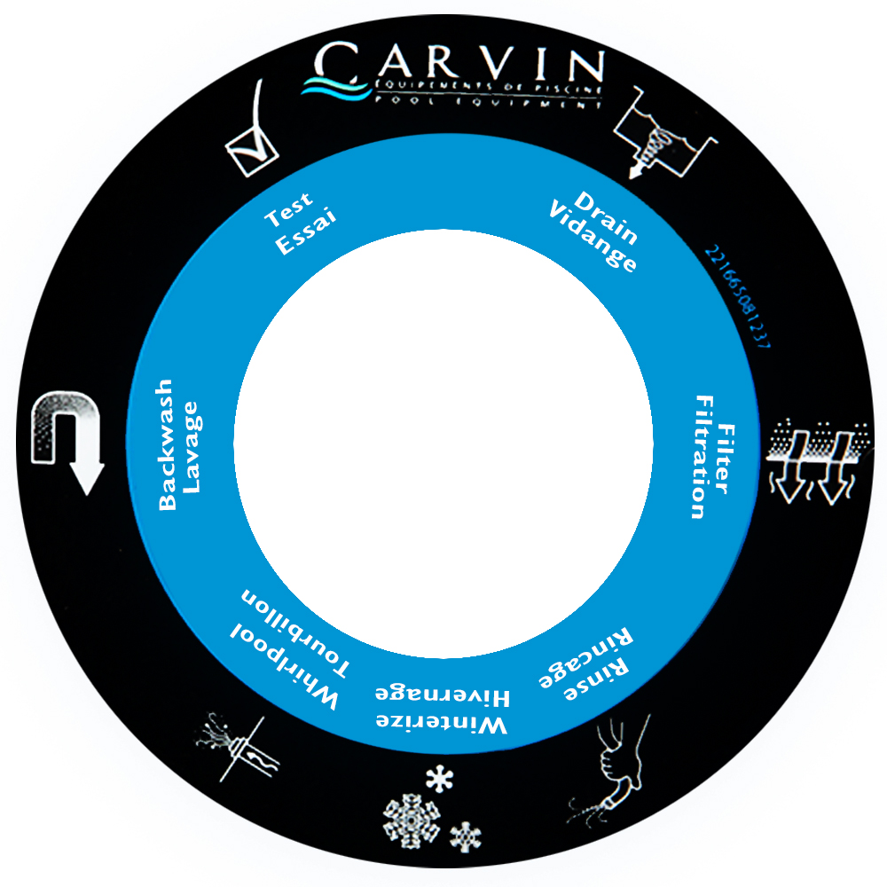 Carvin Jacuzzi Laser Sand Filter Multiport Valve Position Sticker DVK-7