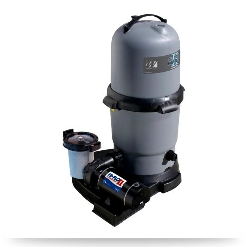 Waterway ClearWater II 100 Sq Ft Above Ground Cartridge Filter System w/ 1HP Single Speed HI-FLO II Pump – Complete Pool Filtration Combo