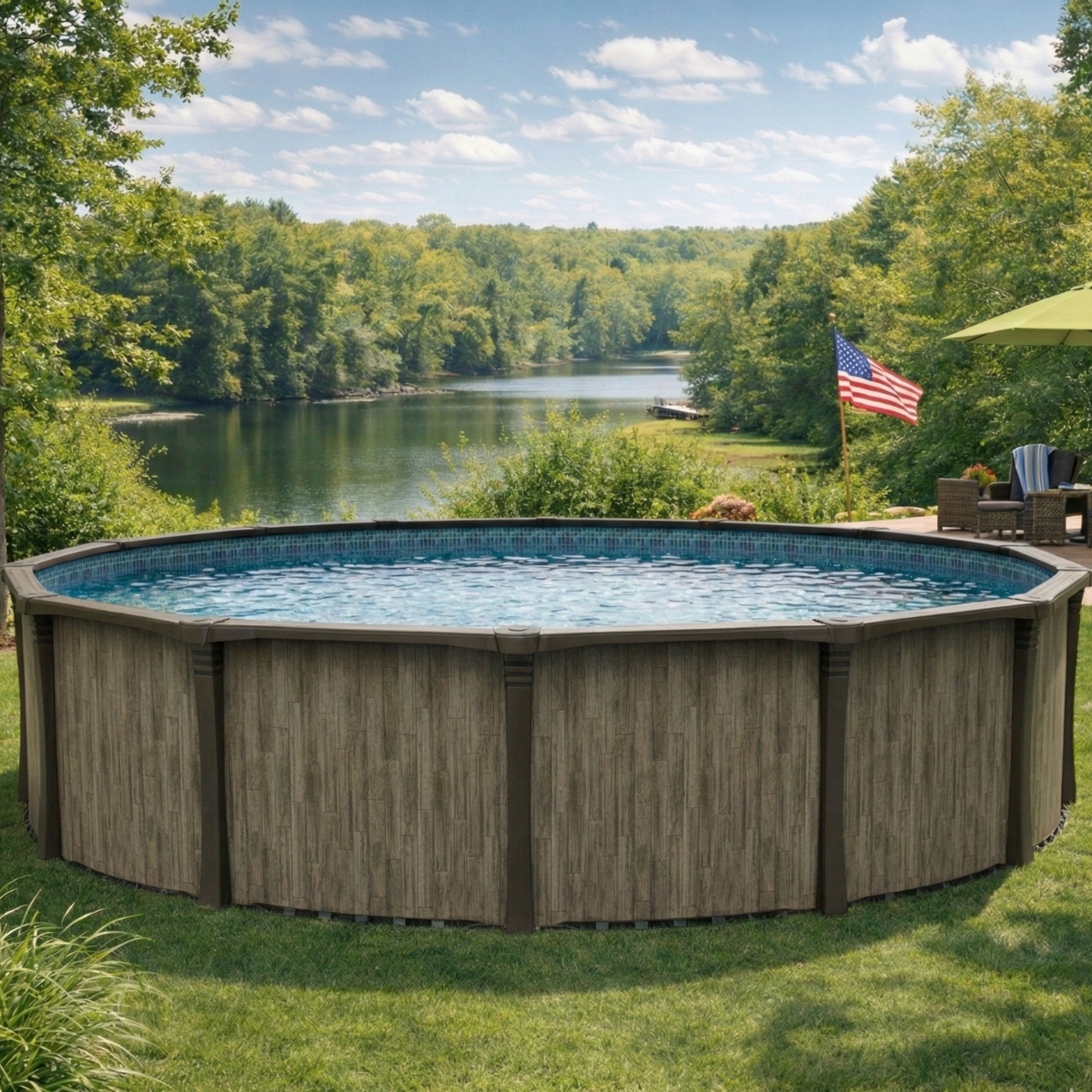 2025 Pool Closeout Model: CARVIN Woodstock Above Ground Swimming Pool