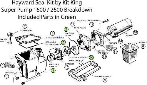 Hayward Pump Strainer Lid Gasket Super Pump SPX1600S