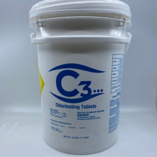 C3 Chlorinating Swimming Pool Tablets 3" 25 Lbs Bucket