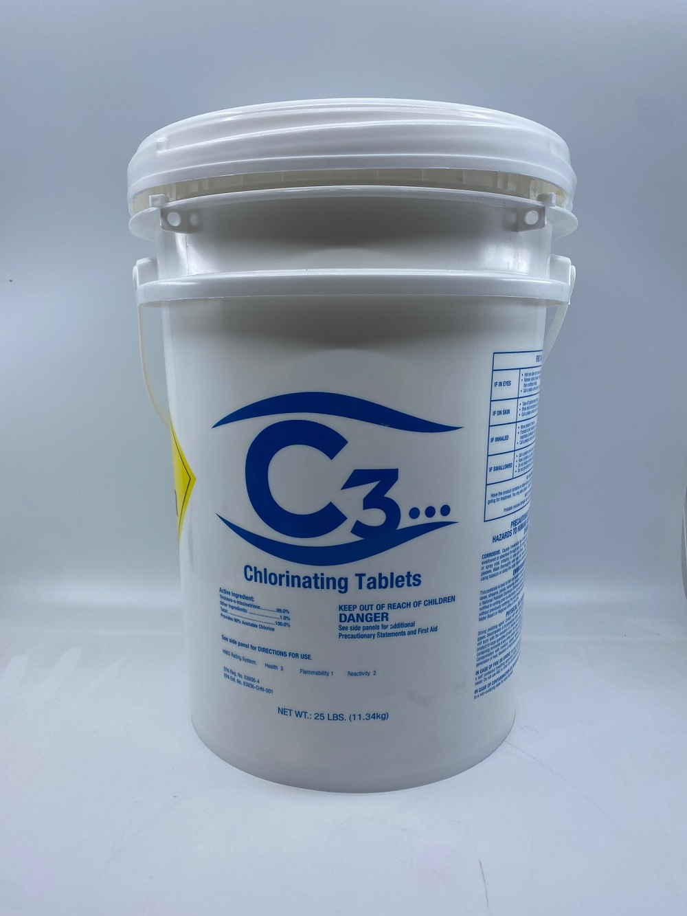 C3 Chlorinating Swimming Pool Tablets 3" 25 Lbs Bucket